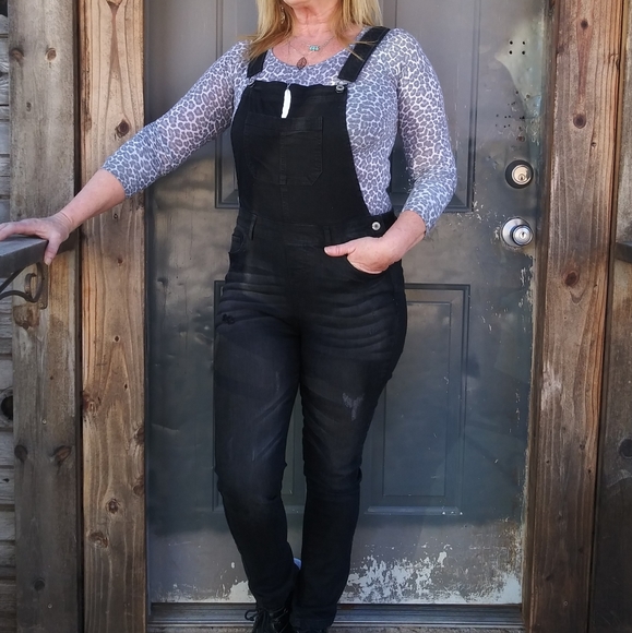 Overall black distress skinny jeans🔥 fla$h🔥 - Picture 7 of 8